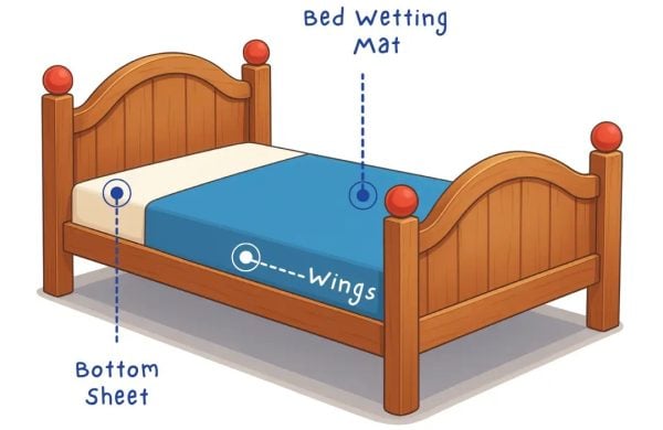 Bed with Waterproof Bewdwetting Mat